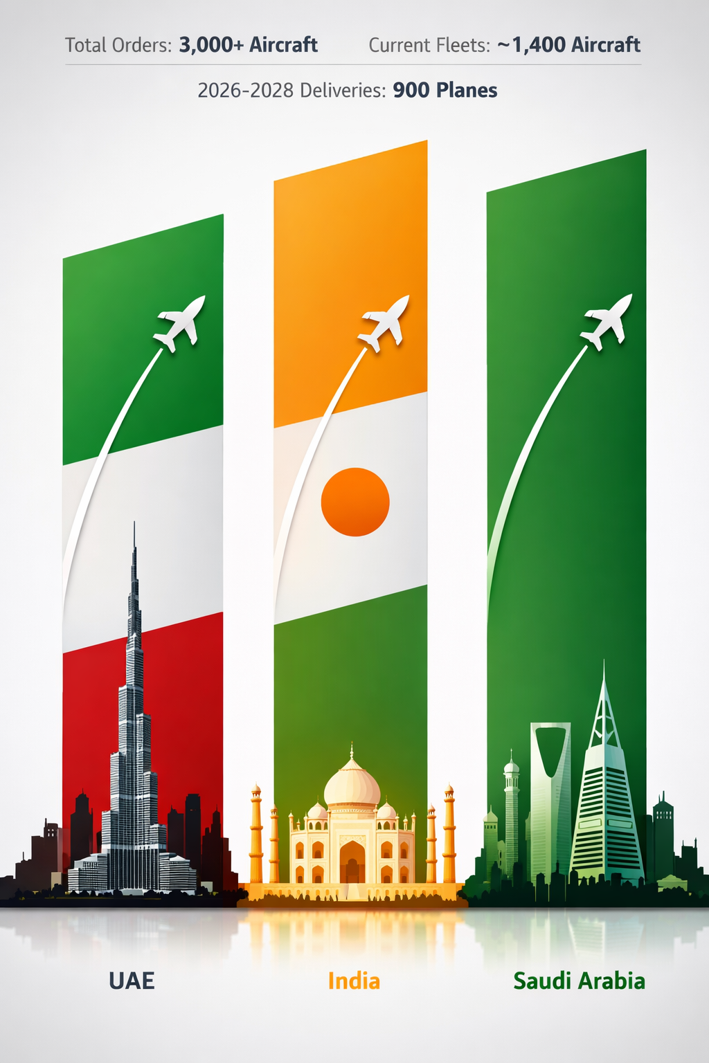 UAE, India, Saudi Arabia Drive Aviation Boom With Massive Orders UAE, India, Saudi Arabia Drive Aviation Boom With Massive Orders