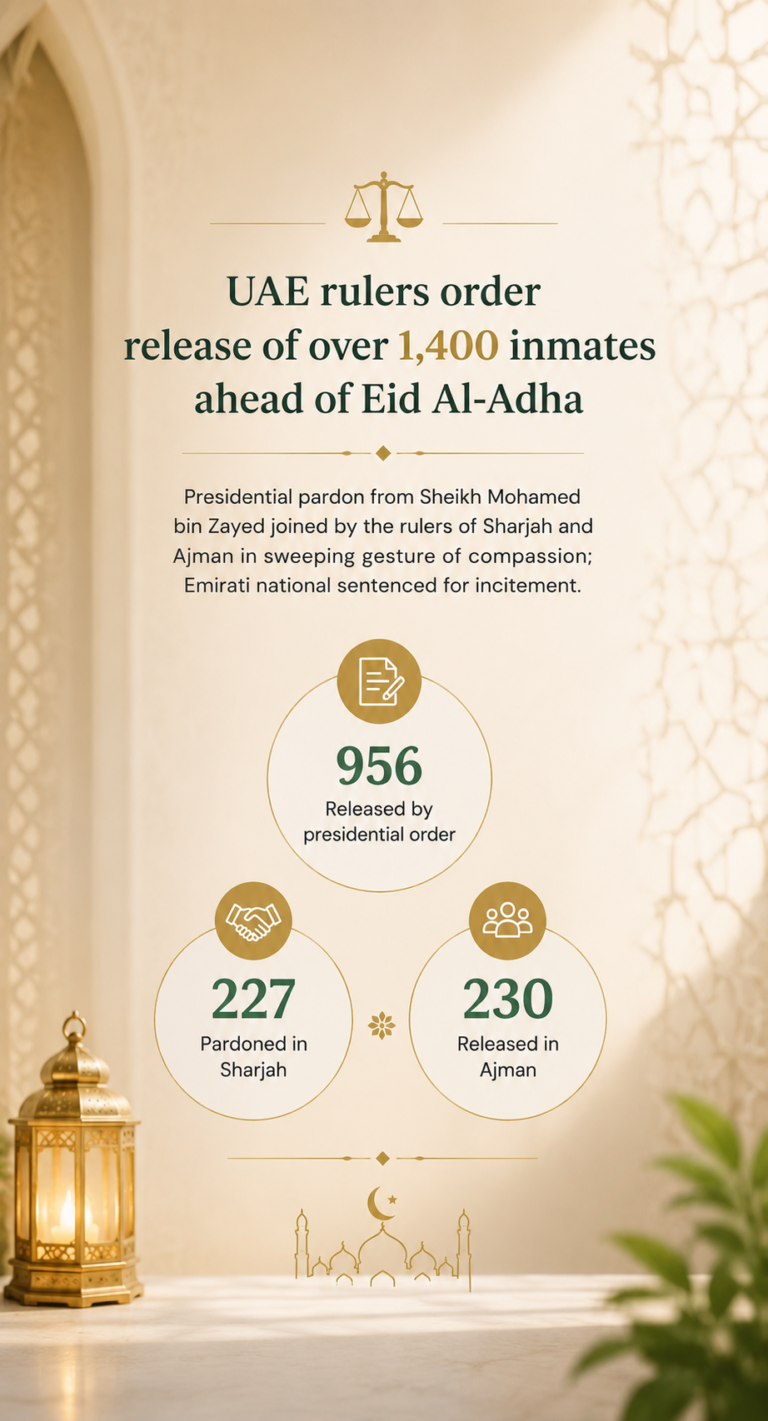 UAE Rulers Order Release Of Over 1,400 Inmates