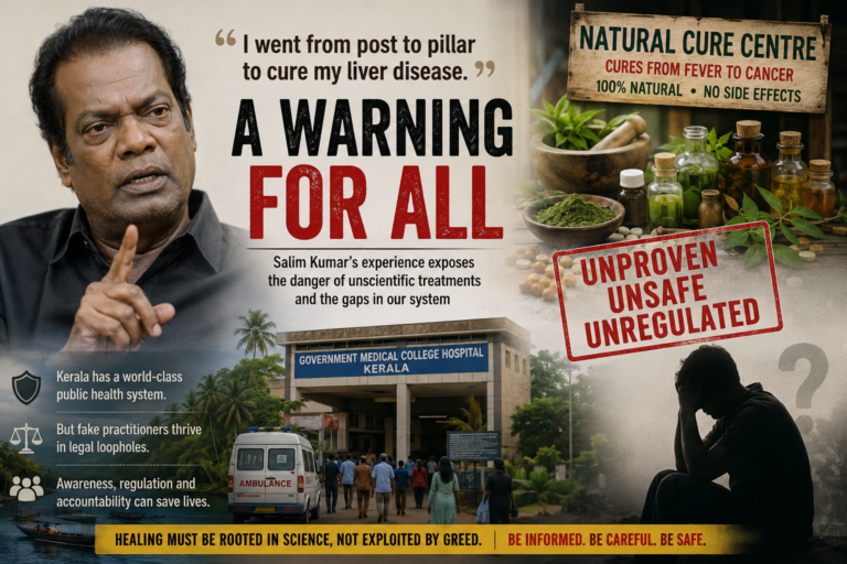 Salim Kumar’s Warning and Kerala’s Dangerous Medical Paradox